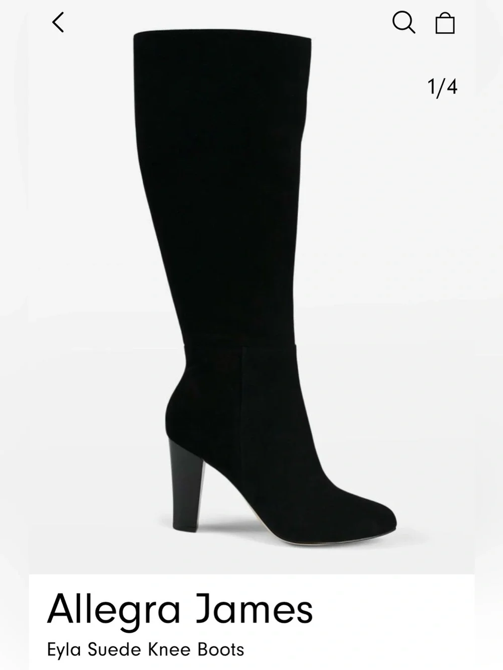 Allegra James Eyla Suede Knee Boots - Black